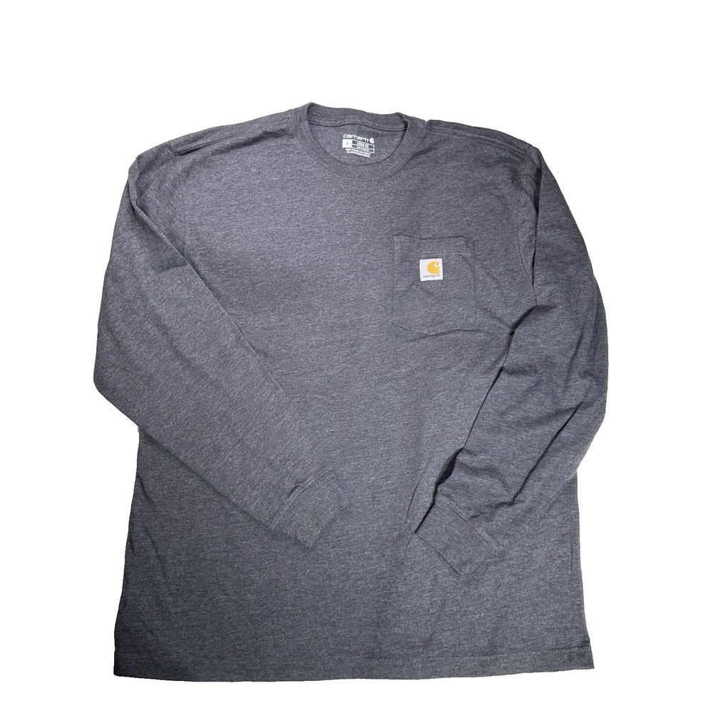 CARHARTT Lose Fit Size L Long Sleeve Gray Pocket Men's Shirt